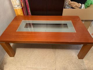 Mesa de centro madera y cristal