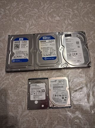 Pack 6 Discos Duros 500GB (WD, Seagate, Toshiba)