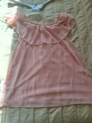 Blusa gasa rosa hombros descubiertos