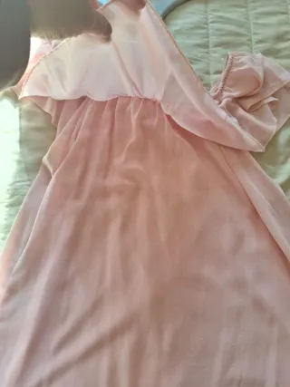 Blusa gasa rosa hombros descubiertos