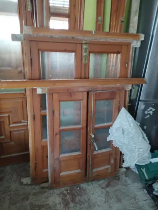 Conjunto puertas madera paso
