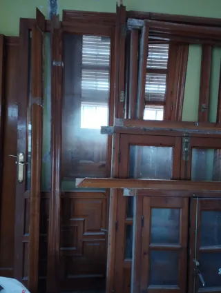 Conjunto puertas madera paso