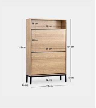 Mobile scarpiera KLAST in legno e metallo