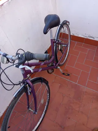 Bicicleta de paseo morada