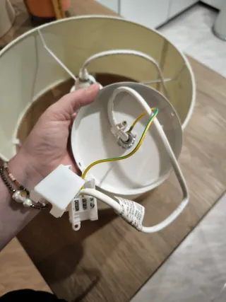 Lámpara de techo tela y madera