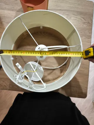 Lámpara de techo tela y madera