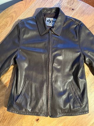 Chaqueta Piel Vintage Negra