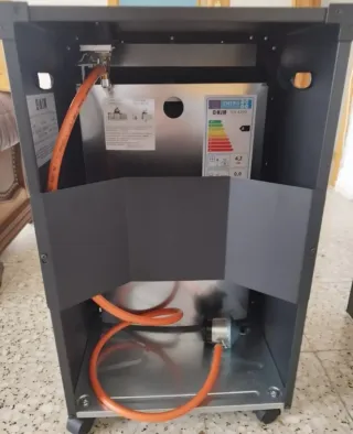 Estufa de gas llama azul