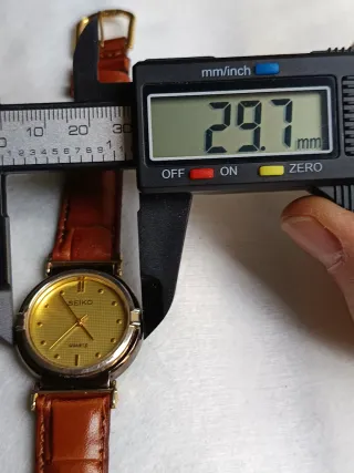 Seiko vintage quartz oro cinturino pelle nuovo