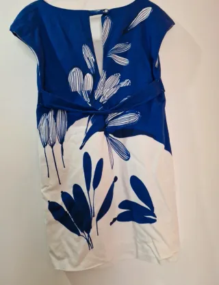 Vestito Zara BASIC – Bianco e Blu – Taglia L