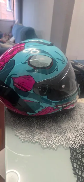 Casco integral moto diseño zombie
