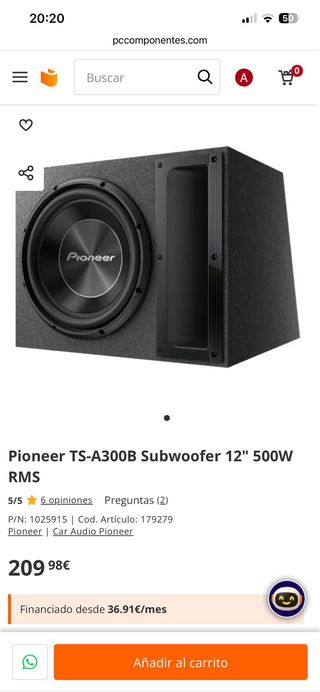 Subwoofer Pioneer ts-a300b