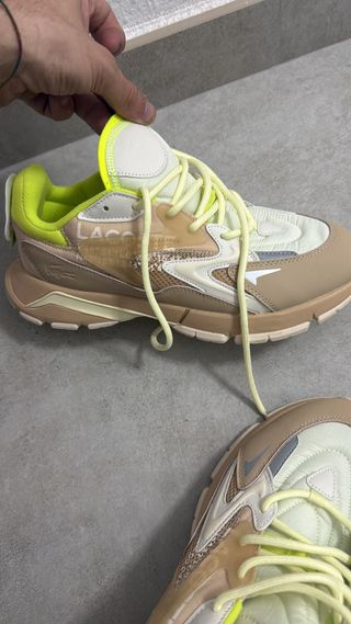 Zapatillas Lacoste Beige y Amarillo Hombre