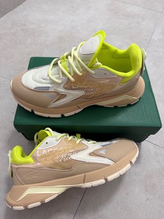 Zapatillas Lacoste Beige y Amarillo Hombre