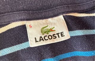 Polo Lacoste Rayas Azul y Blanco Talla L