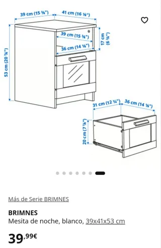 Mesita Ikea Brimnes Blanca