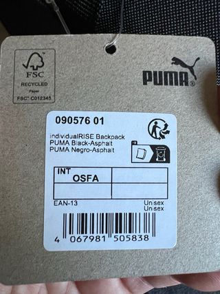 Mochila Puma Rise Negra Gris Nueva