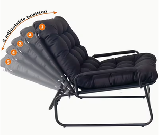 Tumbona balcón negra, 5 posiciones