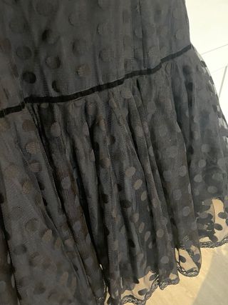 Elegante abito flamenco nero con pois