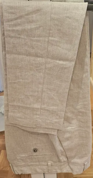 Traje Lino Niño Comunión Beige Talla 11-12 años.