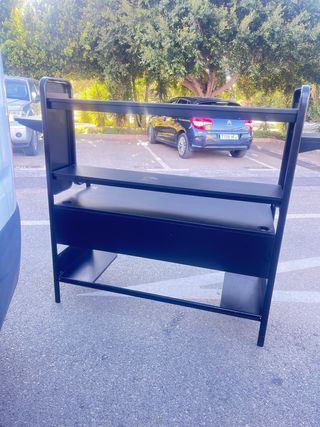 Scrivania da gioco FREDDE, nera, 140/185x74x146 cm