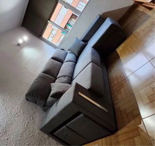 Sofá modular negro piel