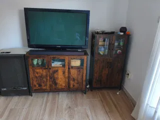 Mueble TV y auxiliar madera y metal