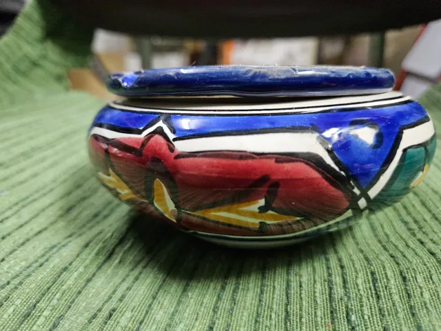 Posacenere Marocchino Ceramica Blu Bianco