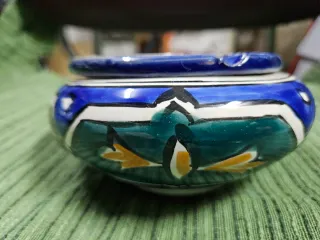 Posacenere Marocchino Ceramica Blu Bianco