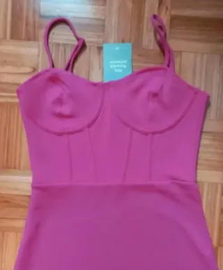 Vestito midi H&M fucsia - con etichetta