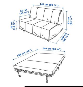 Sofá Cama IKEA LYCKSELE MURBO + Colchón