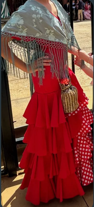 Traje Flamenca Niña Rojo