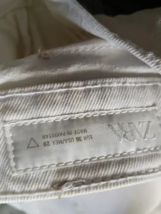Pantalón Zara Blanco Talla 36
