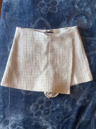 Falda pantalón Zara blanca