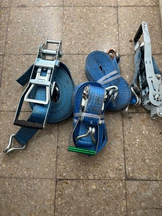 Lote 3 cinchas de carraca azules