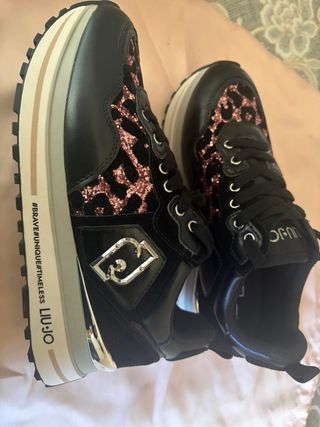Liu Jo Sneakers Nere Leopardate Glitter