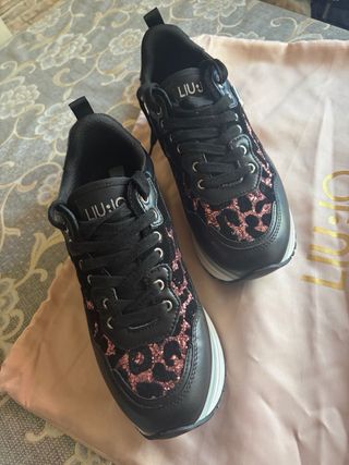 Liu Jo Sneakers Nere Leopardate Glitter