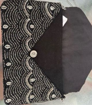 Bolso de fiesta negro y plateado sin estrenar