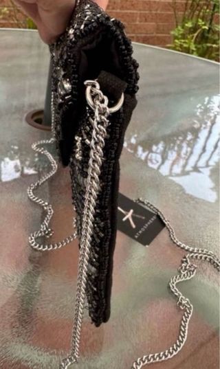 Bolso de fiesta negro y plateado sin estrenar