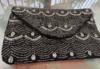 Bolso de fiesta negro y plateado sin estrenar