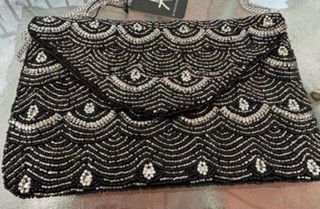 Bolso de fiesta negro y plateado sin estrenar