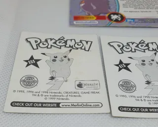 Cromos Pokémon Gengar, Mew y Snorlax