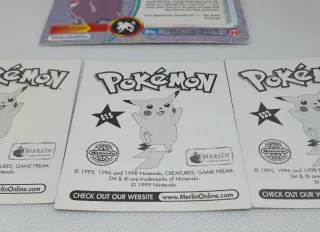 Cromos Pokémon Gengar, Mew y Snorlax