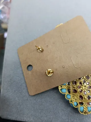 Orecchini fiore corallo rosso e turchese