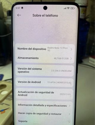 Xiaomi Redmi Note 13 Pro+ 5G 512GB Negro