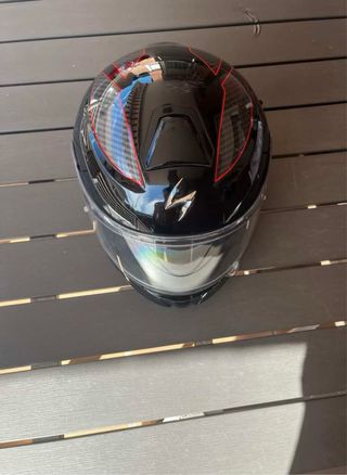 Casco Scorpion Moto Negro y Rojo
