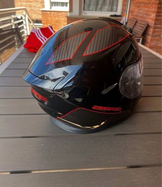 Casco Scorpion Moto Negro y Rojo