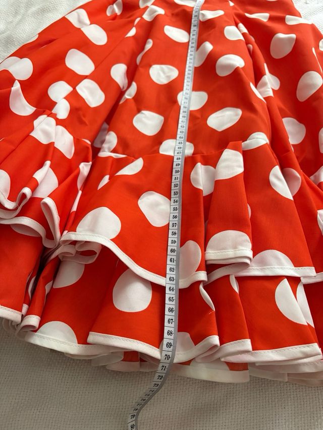 Falda flamenca niña lunares naranja