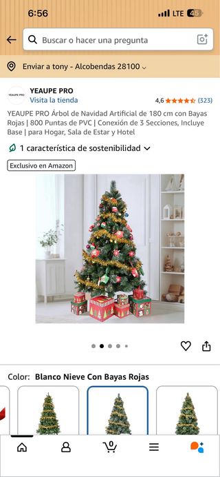 Árbol de Navidad Artificial YEAUPE PRO 180cm