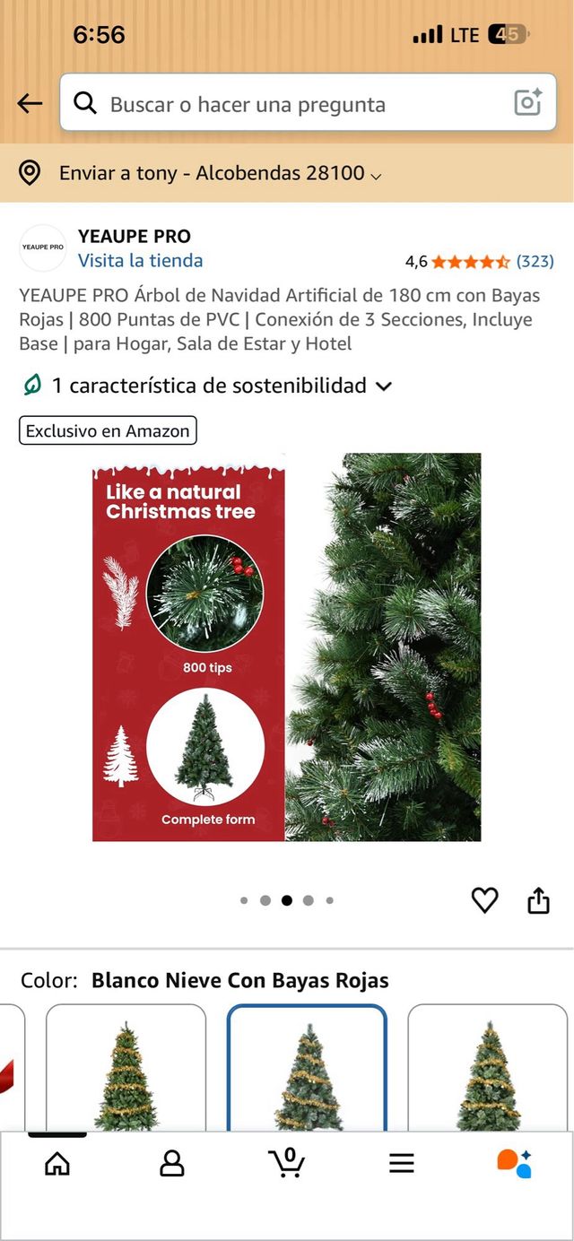Árbol de Navidad Artificial YEAUPE PRO 180cm
